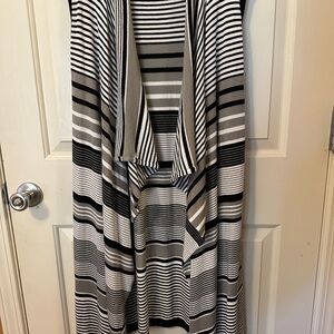 Striped Black and Gray Women's Vest